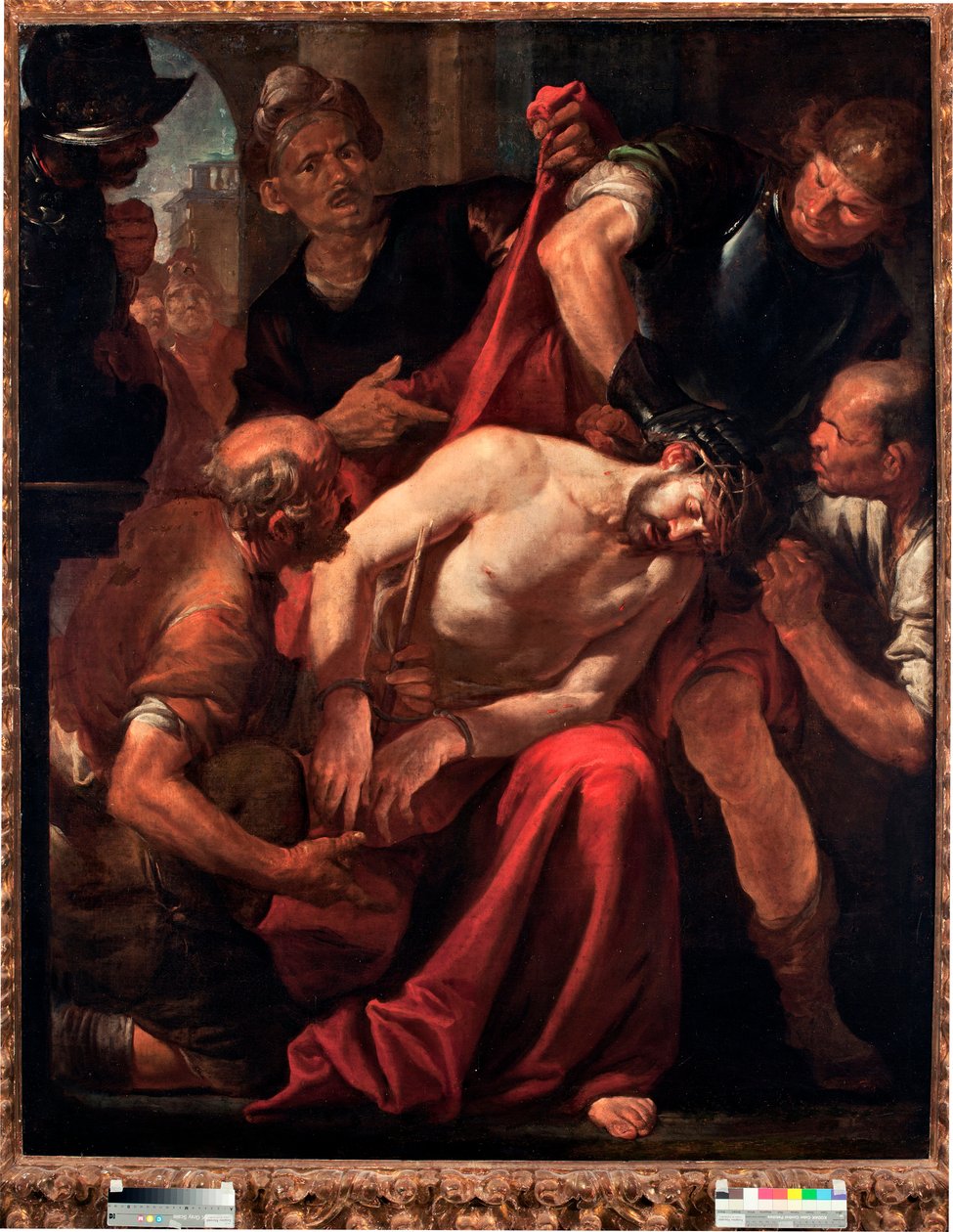 キリストの嘲笑（兵士に嘲笑されるイエス） ジョアッキーノ・アセレト（1600-1649）の絵画 17世紀 ジェネ、ストラーダ・ヌオーヴァ美術館 作： ジョヴァッキノ・アセレート