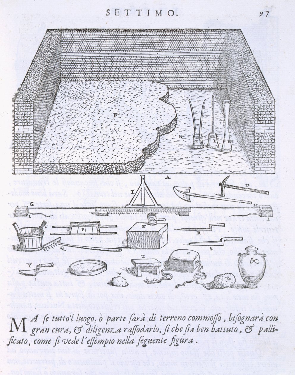 「Della Architettura」からの床敷設の段階と方法、1590年発行 作： ジョヴァンニ・アントニオ・ルスコーニ
