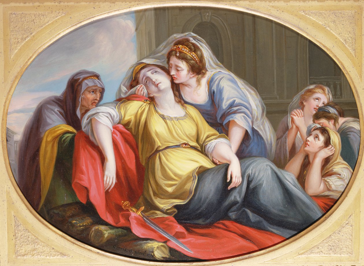 ディドの死、1778年（銅に油彩） 作： ジョヴァンニ・バッティスタ・チプリアーニ