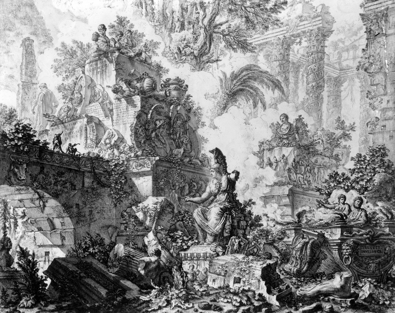 「ヴェドゥーテディローマ」シリーズの口絵、c.1760 作： ジョバンニ・バッティスタ・ピラネージ