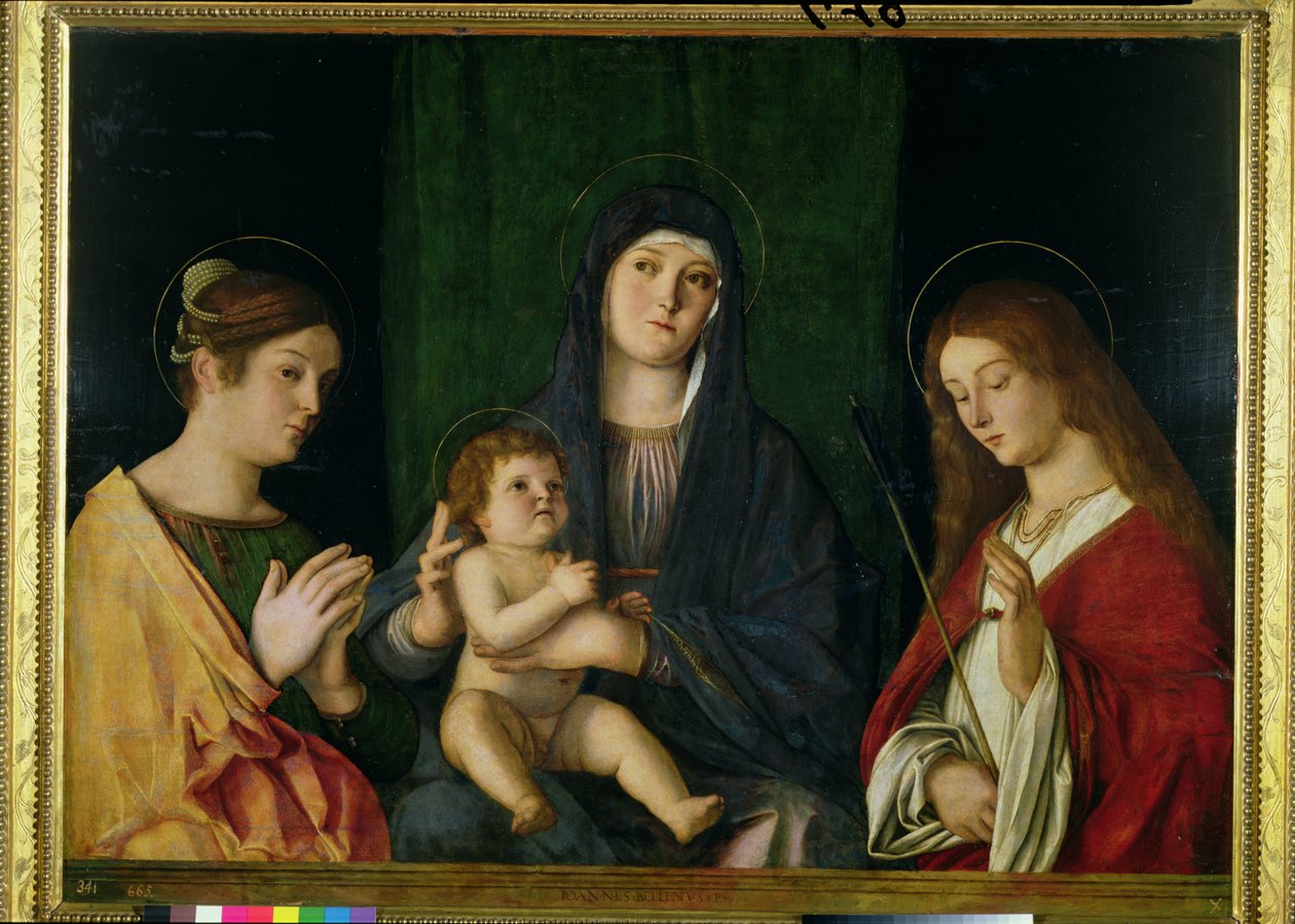 聖カタリナと聖ウルスラの聖母子1490年頃 作： ジョバンニ・ベリーニ