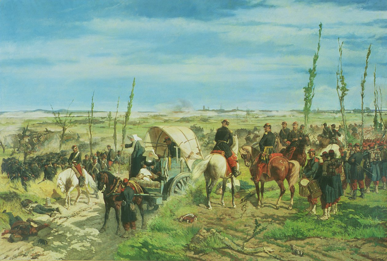 1859年6月、マゼンタの戦いでのイタリアンキャンプ 作： ジョバンニ・ファットーリ