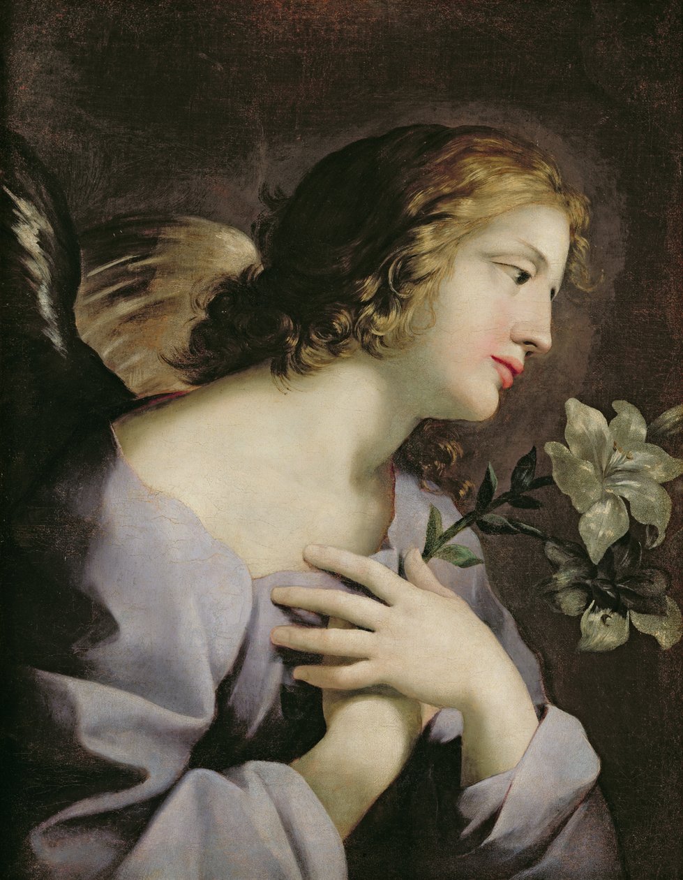 受胎告知の天使、1650年頃 作： ジョヴァンニ・フランチェスコ・ロマネリ
