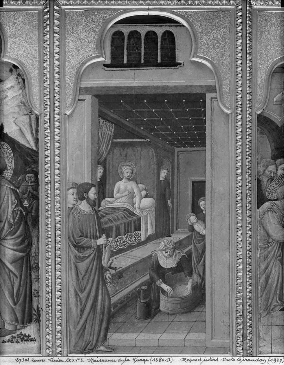 聖母の生涯、聖母の誕生、c.1445（ポプラのパネルに油彩） 作： ジョヴァンニ・フランチェスコ・ダ・リミニ