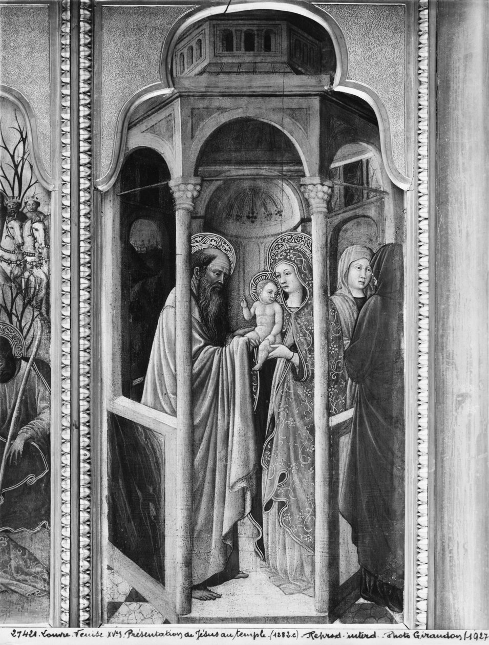 聖母の生涯、神殿でのイエスの贈り物、1445年頃（ポプラのパネルに油彩） 作： ジョヴァンニ・フランチェスコ・ダ・リミニ