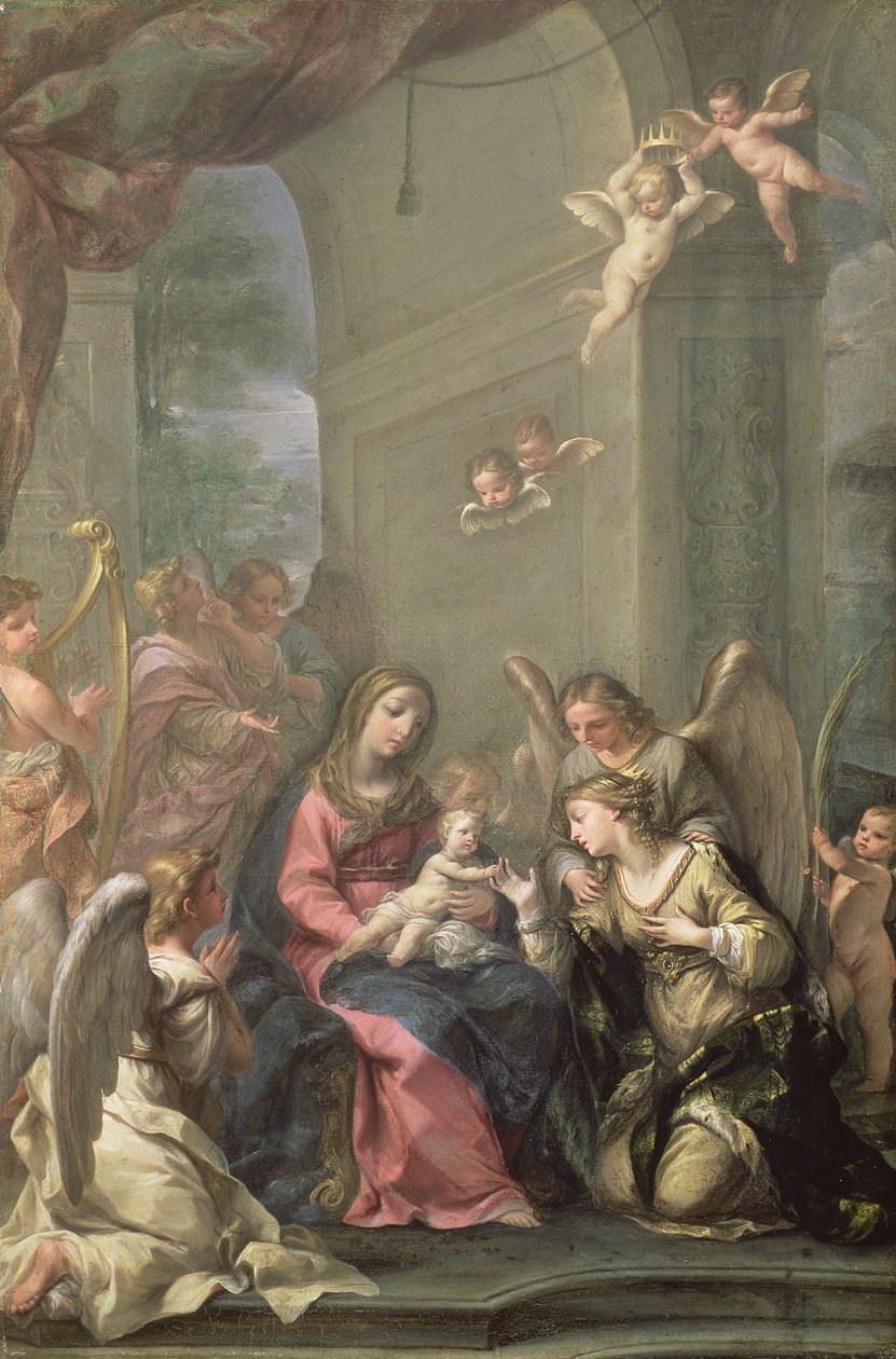聖カタリナの神秘的な結婚、1716 作： ジョヴァンニ・ジョセフォ・ダ・ソーレ