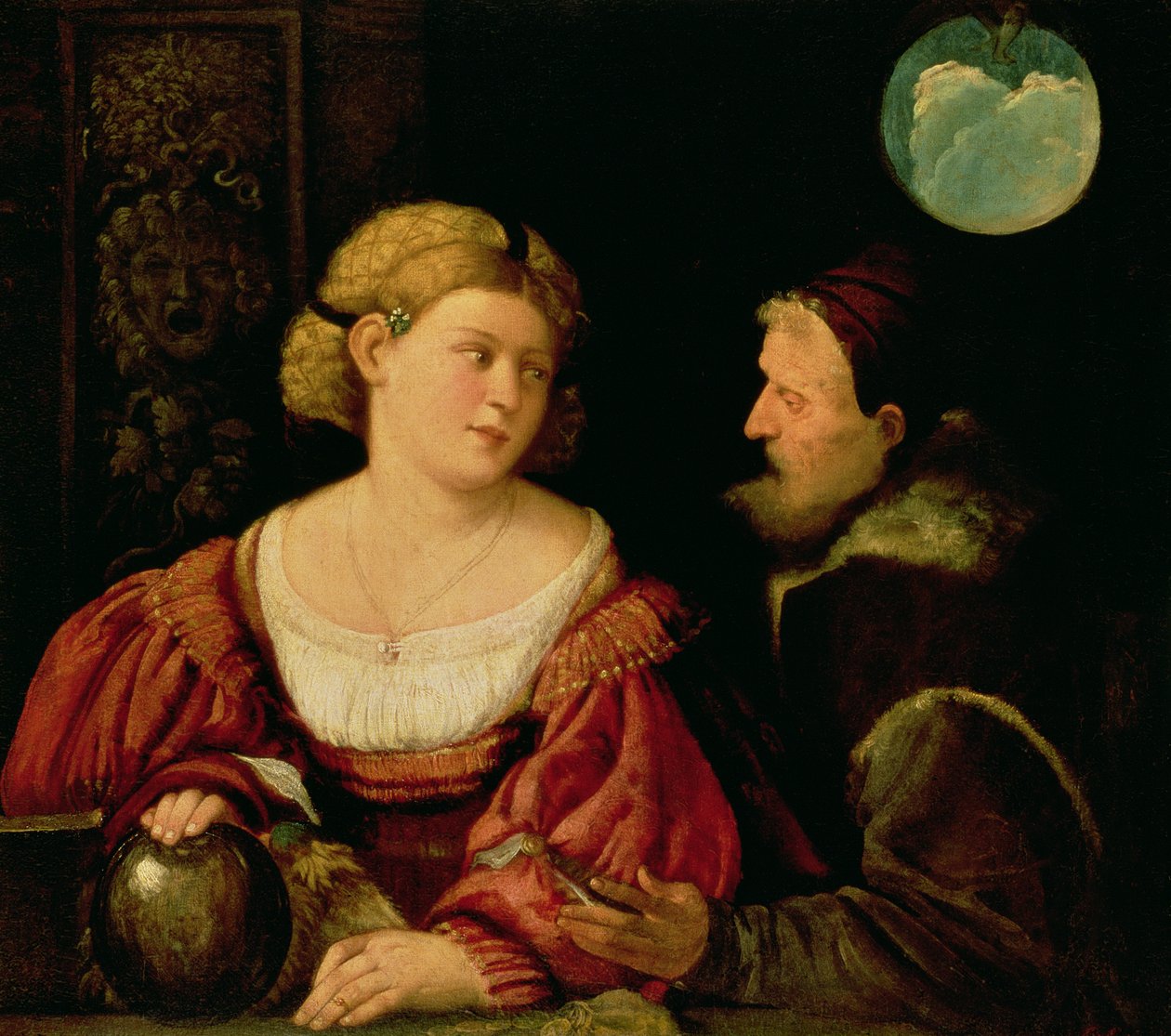 誘惑（若者と年齢の寓意）c.1515 作： ジョバンニ・デ・ブジ・カリアーニ