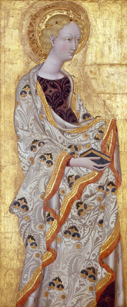 聖カタリナ、1435〜40年頃（木の上のテンペラと金箔） 作： ジョヴァンニ・ディ・パオロ・ディ・グラツィア