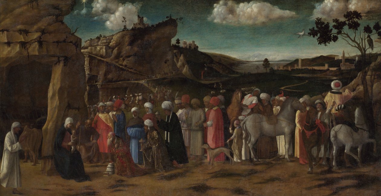王家の礼拝」1475-80年頃（油彩・キャンバス 作： ジョバンニ（のワークショップ）ベリーニ