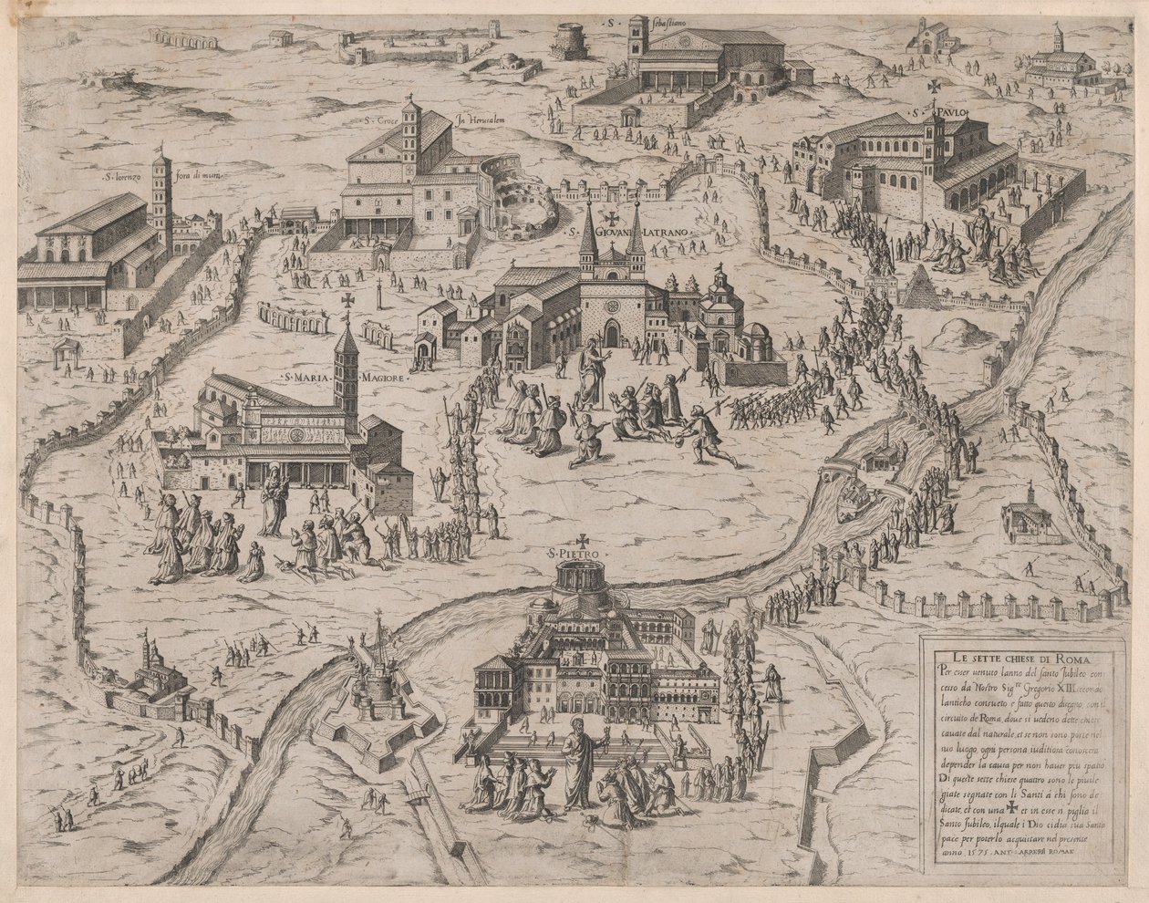 Speculum Romanae Magnificentiae:ローマの七つの教会 Le Sette Chiese di Roma, 1575.を紹介しています。 作： ジョバンニアンブロージョブランビラ。
