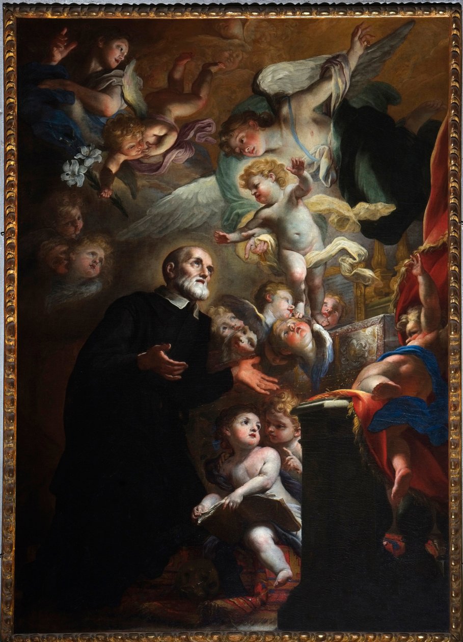 サン・フィリッポ・ネリへの子供の出現。 1687年（キャンバスに油彩） 作： ジョバンニアンドレアカルローネ