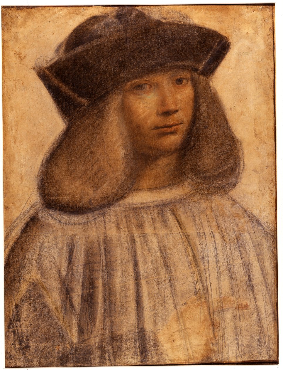 フランチェスコ・メルツィの肖像（1491-1570年頃） イタリアの画家で、レオナルド・デ・ヴィンチの弟子であり、仲間（恋人）であった（デッサン 作： ジョヴァンニアントニオボルトラフィオ