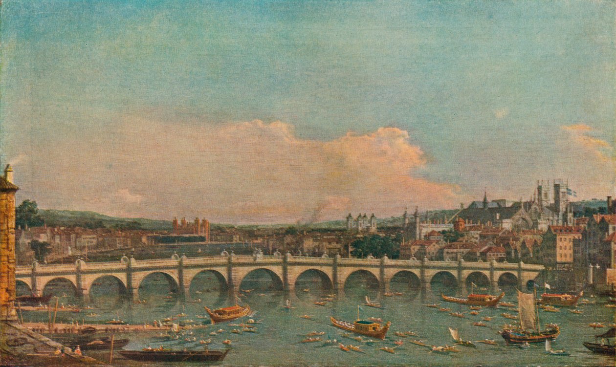 ウェストミンスターブリッジ、c1746 作： ジョバンニアントニオ運河（カナレット）