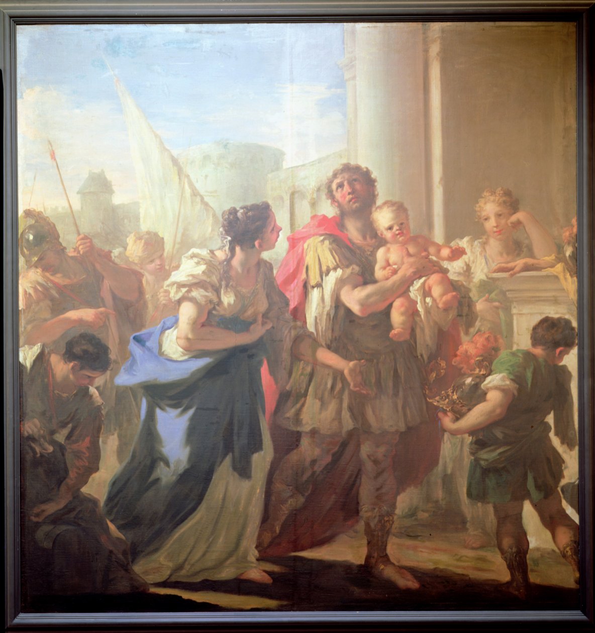 ヘクトールとアンドロマケ、c.1708-10（キャンバスに油彩） 作： ジョバンニ・アントニオ・ペレグリーニ
