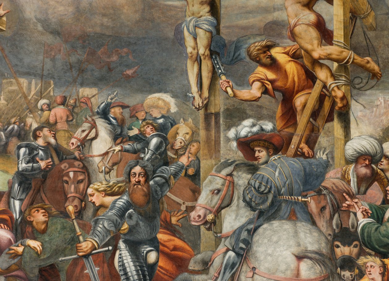 カウンターファッカータ、イル・ポルデノーネ《磔刑》1520-21年、詳細 作： ジョヴァンニ・アントニオ・ポルデノーネ