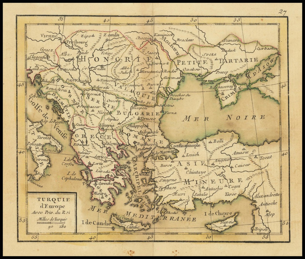 1762年 地図 - ヨーロッパ・トルコ 作： ジョヴァンニ・アントニオ・リッツィ・ザンノニ
