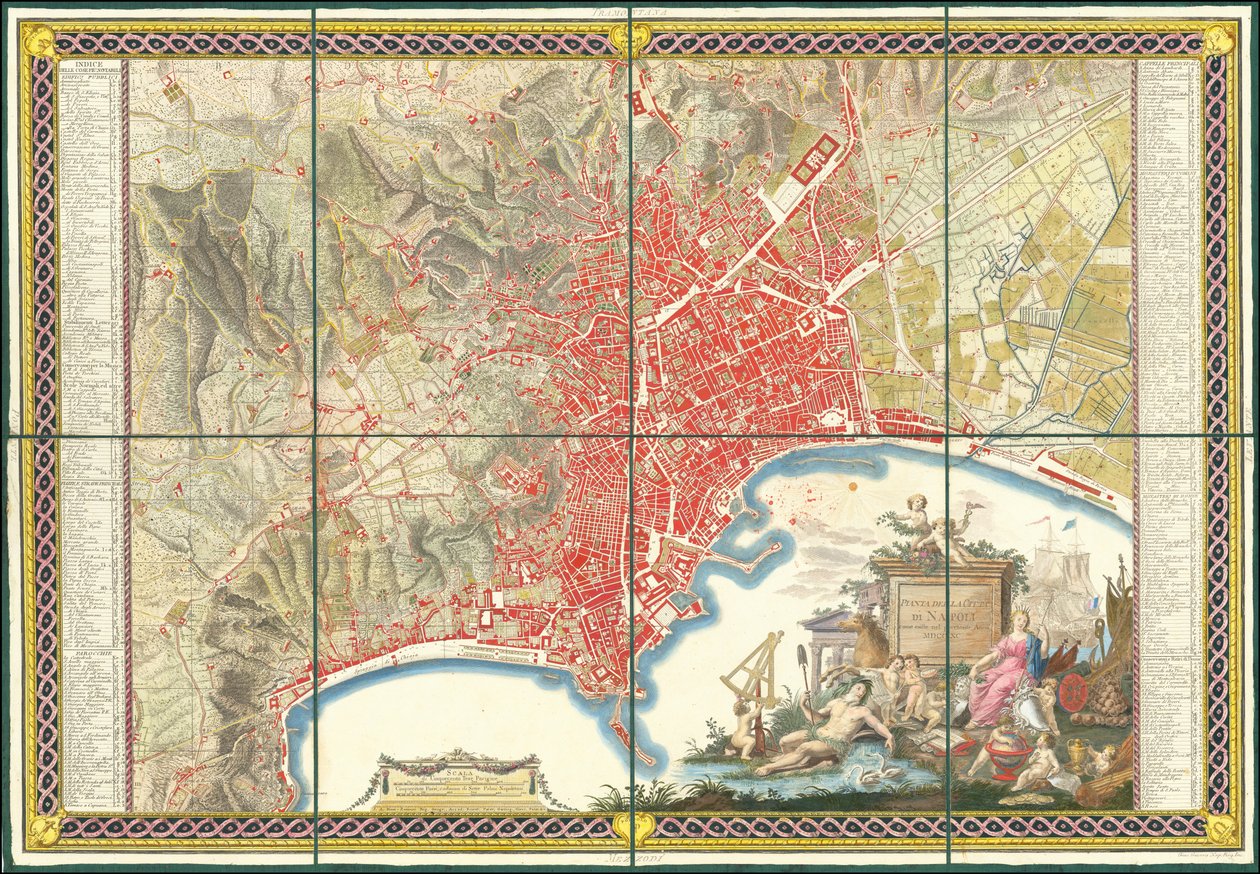 1790年のナポリ地図 作： ジョヴァンニ・アントニオ・リッツィ・ザンノニ