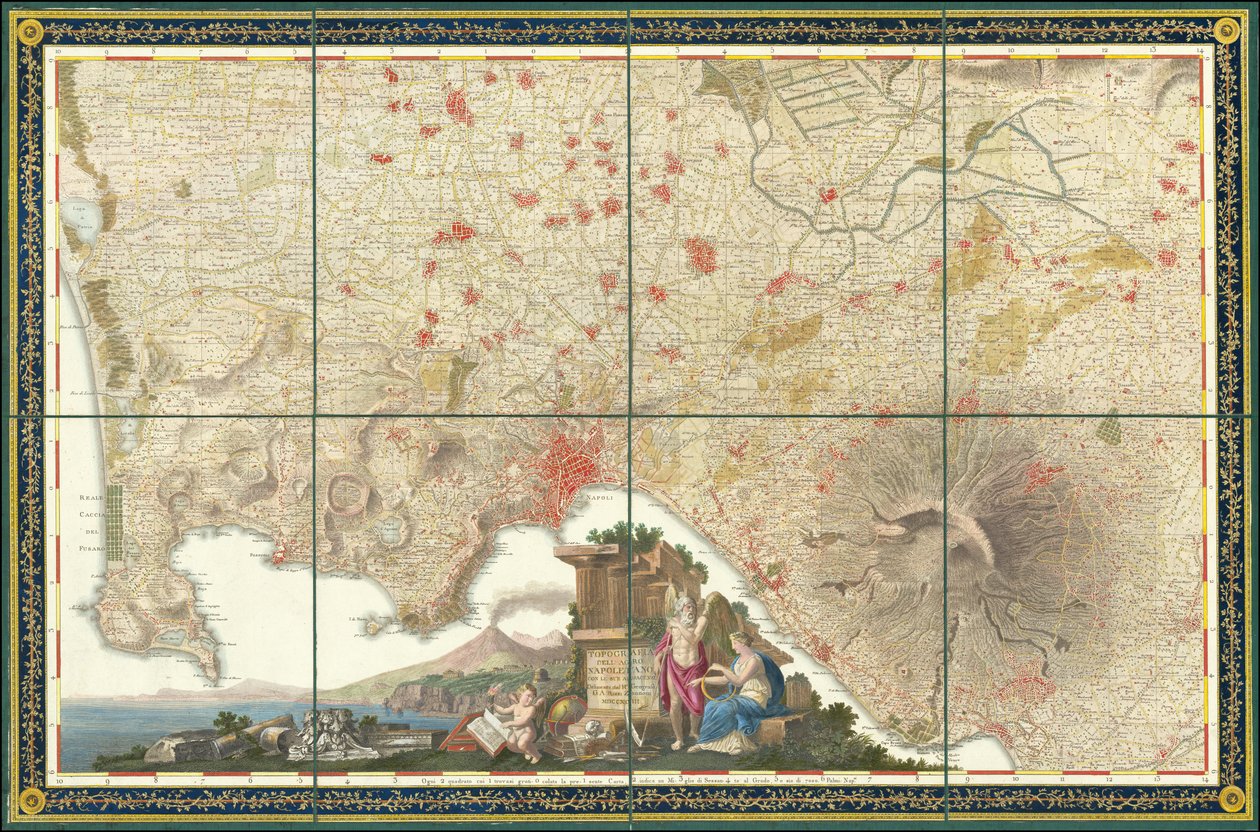 1793年ナポリ周辺地図 作： ジョヴァンニ・アントニオ・リッツィ・ザンノニ