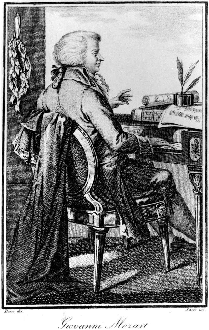 ヴォルフガングアマデウスモーツァルト、オーストリアの作曲家、c1784-1827 作： ジョヴァンニ・アントニオ・サッソ