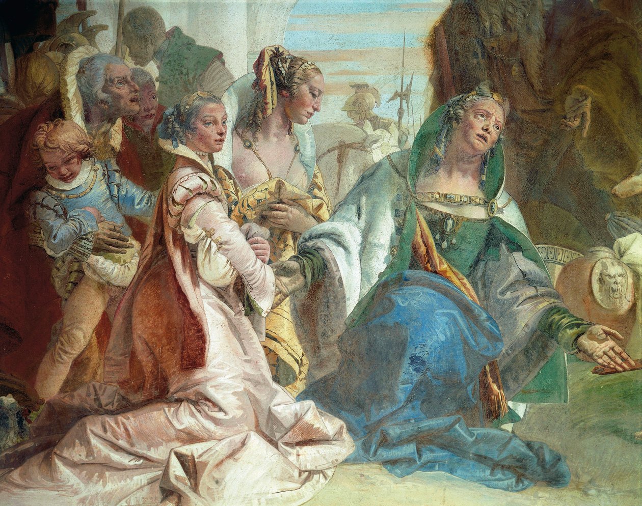 ダリウス3世コドマン家（「Glories of Scipio Africanus and Alexander the Great」より）。 作： ジョバンニ・バティスタ・ティエポロ
