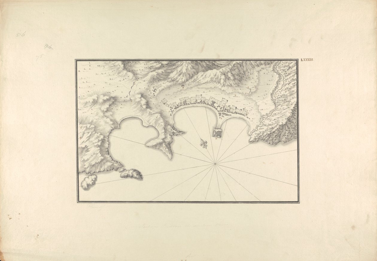 その港でハリカルナッソスの地形図 作： ジョバンニ・バティスタ・ボッラ