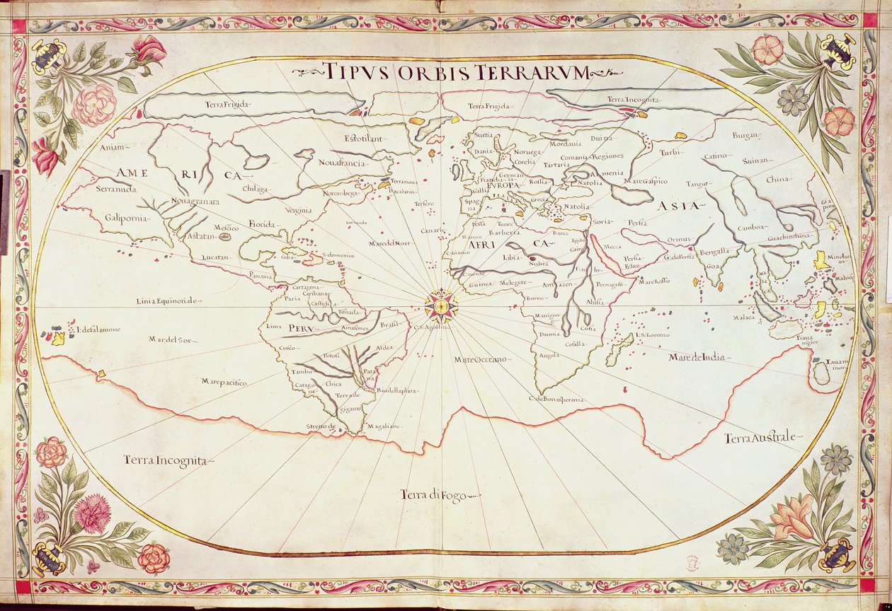 追加 Ms 11765: 世界地図 作： ジョバンニ・バティスタ・カヴァリーニ