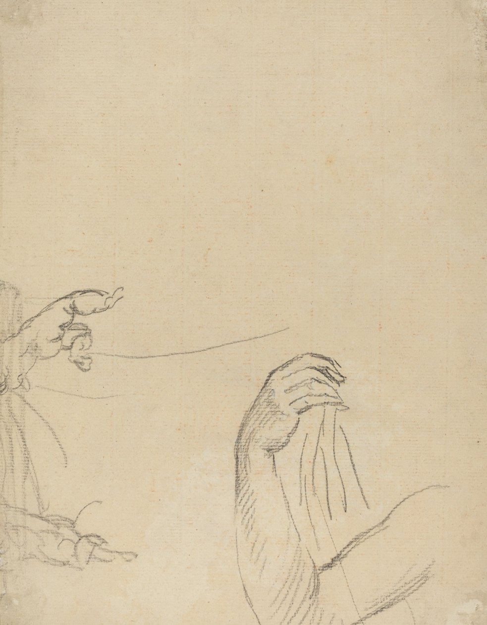 2 つの Putti とドレープされた腕の習作 [裏面] 作： ジョヴァンニ・バッティスタ・チプリアーニ