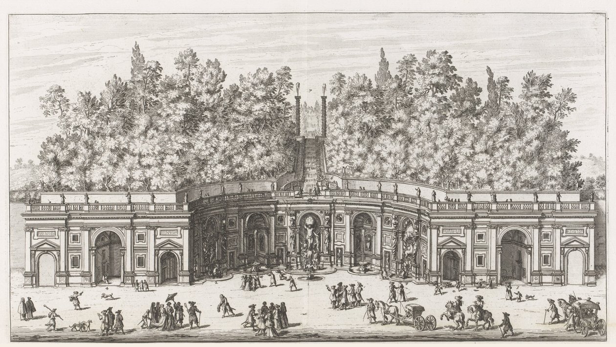 Teatro delle Acque in de tuinen van de Villa Aldobrandini te Frascati von Giovanni Battista Falda