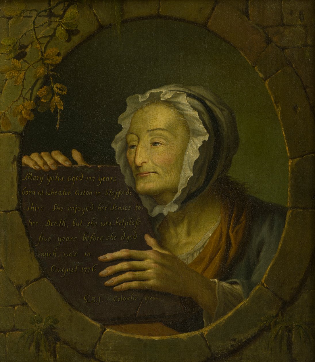 メアリー・イェーツの肖像（1649-1776）（キャンバスに油彩） 作： ジョバンニ・バッティスタ・イノセンツォ・コロンボ