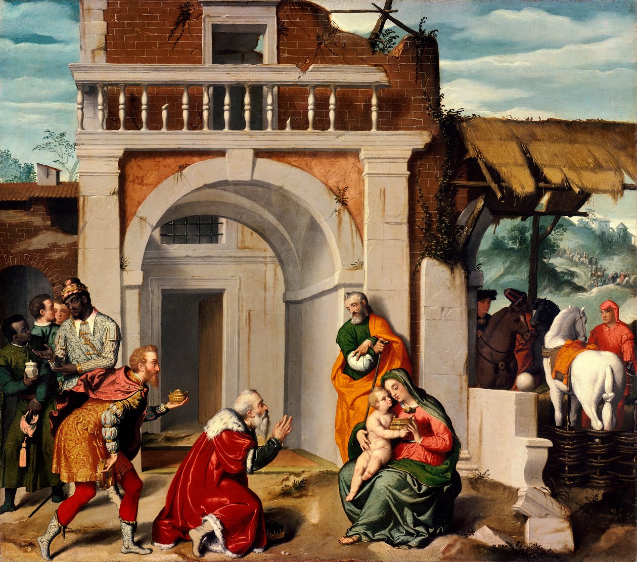 ジョヴァンニ・バッティスタ・モローニ（1525～1578年頃）によるマギの崇拝 作： ジョヴァンニ・バッティスタ・モロニ