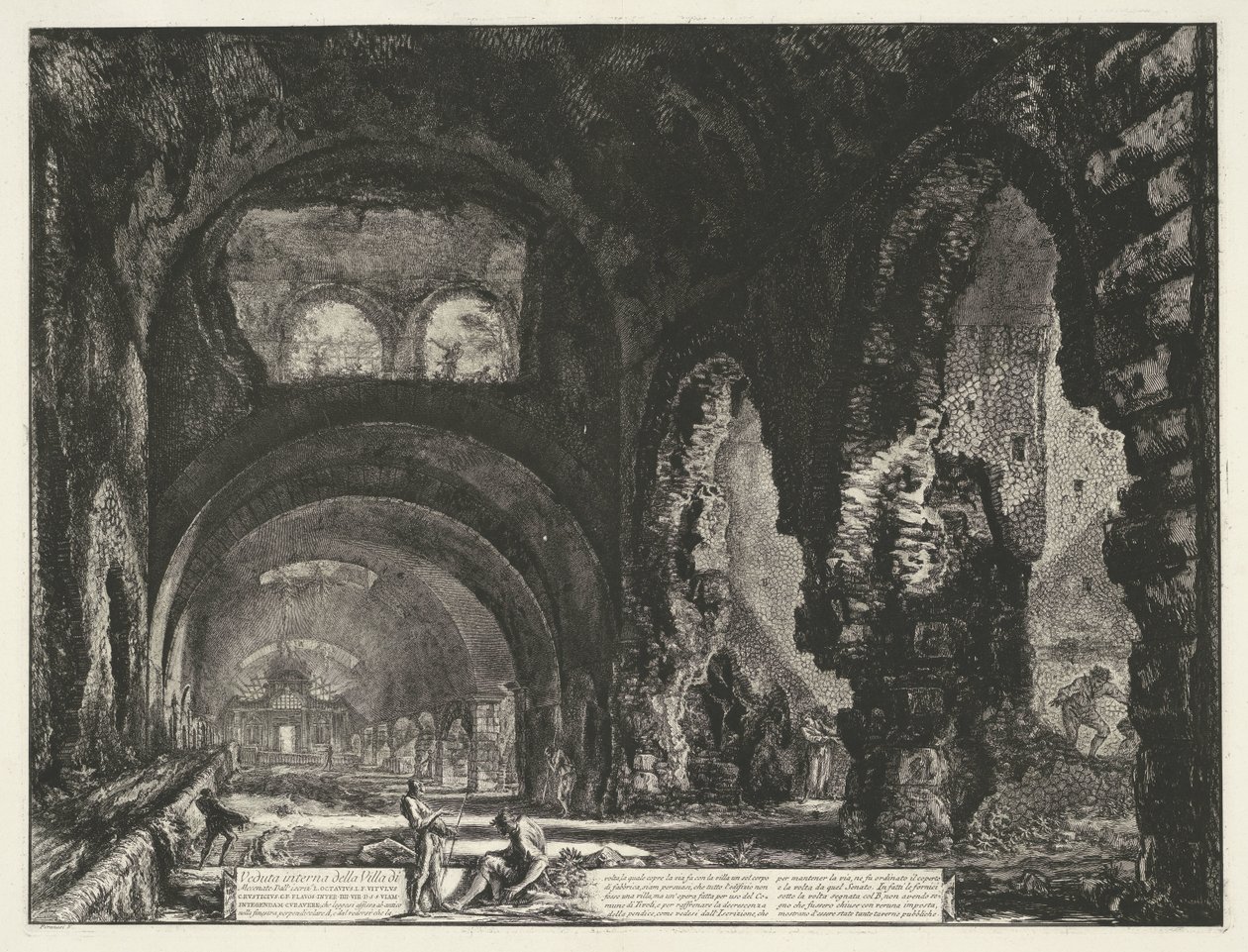 Interieur van de Tempel van Hercules Victor te Tivoli ヴィラ ディ メチェナーテの内部ビュー (オブジェクトのタイトル) Gezichten op Rome (シリーズタイトル) Giambattista Piranesi の建築家 Ve(nez)iano によって描かれ彫刻されたローマの景色 (シリーズ タイトル) 作： ジョバンニ・バッティスタ・ピラネージ