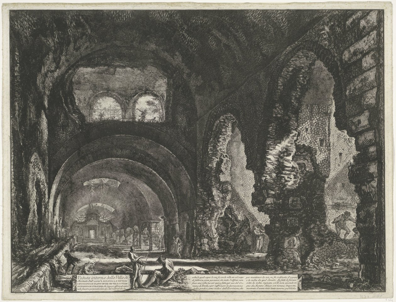 Interieur van de Tempel van Hercules Victor te Tivoli ヴィラ ディ メチェナーテの内部ビュー (オブジェクトのタイトル) Gezichten op Rome (シリーズタイトル) Giambattista Piranesi の建築家 Ve(nez)iano によって描かれ彫刻されたローマの景色 (シリーズ タイトル) 作： ジョバンニ・バッティスタ・ピラネージ