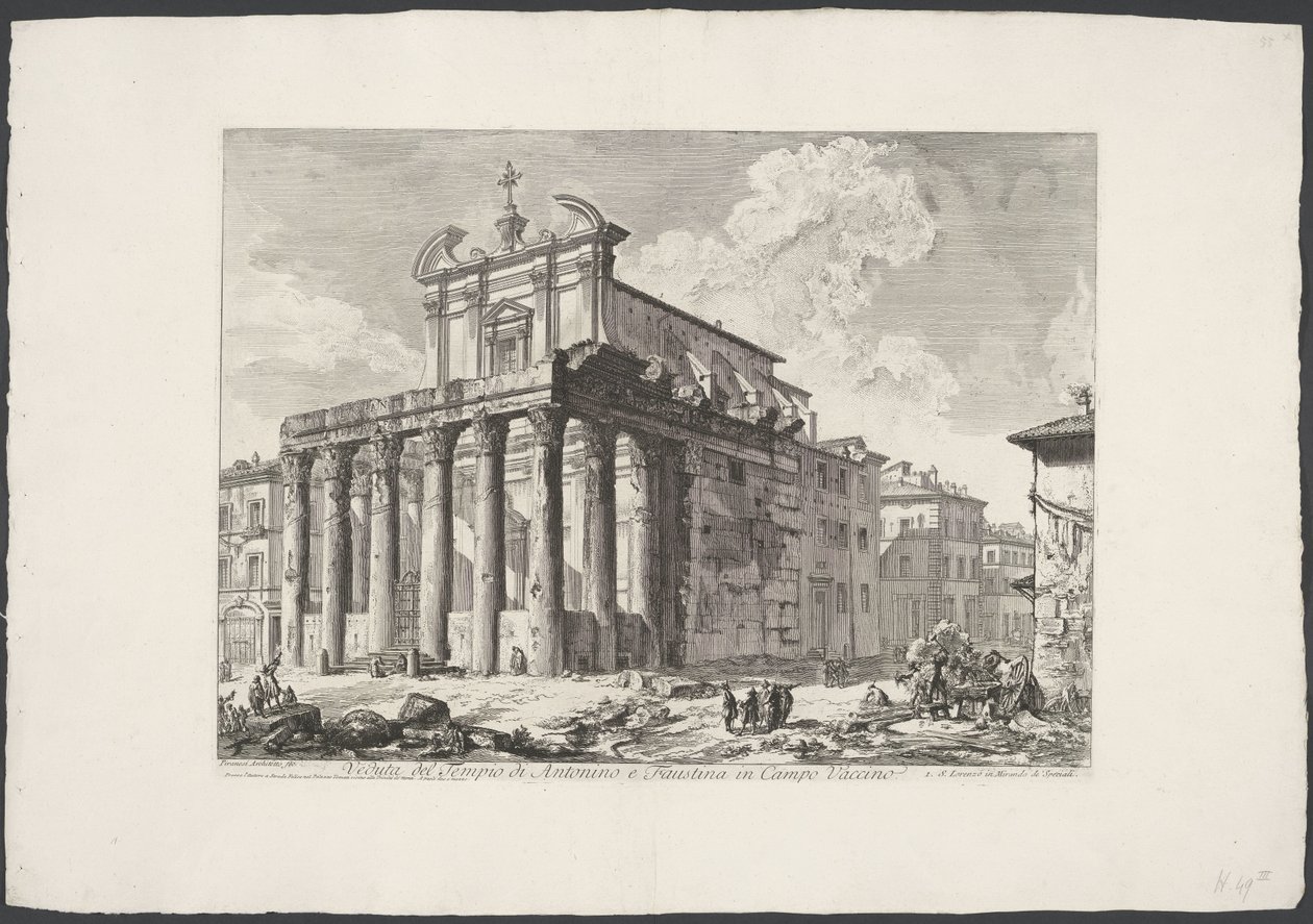 Tempel von Antoninus und Faustina in Rom von Giovanni-Battista Piranesi