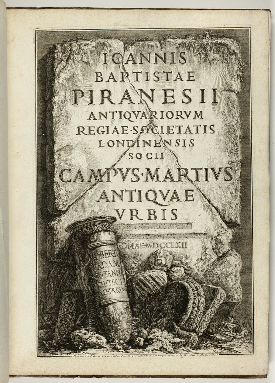 古代ローマの Campus Martius、G.B. の作品 Piranesi、王立古物協会フェロー、ロンドン 作： ジョバンニ・バッティスタ・ピラネージ