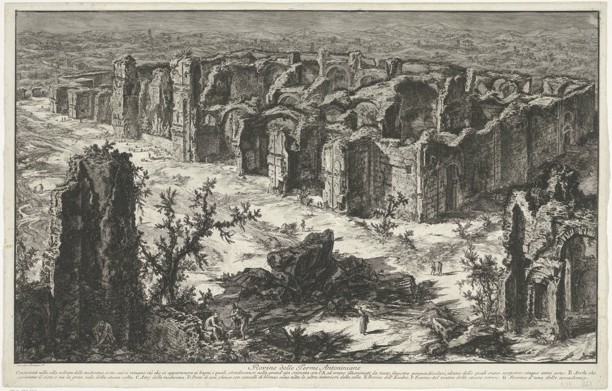 テルメン ヴァン カラカラ テ ローマ Antoninian Baths の遺跡 (オブジェクトのタイトル) Gezichten op Rome (シリーズタイトル) Giambattista Piranesi の建築家 Ve(nez)iano によって描かれ彫刻されたローマの景色 (シリーズ タイトル) 作： ジョバンニ・バッティスタ・ピラネージ