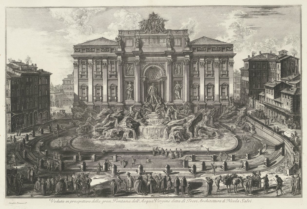 Trevi-Brunnen in Rom (Veduta in prospettiva della gran Fontana dell