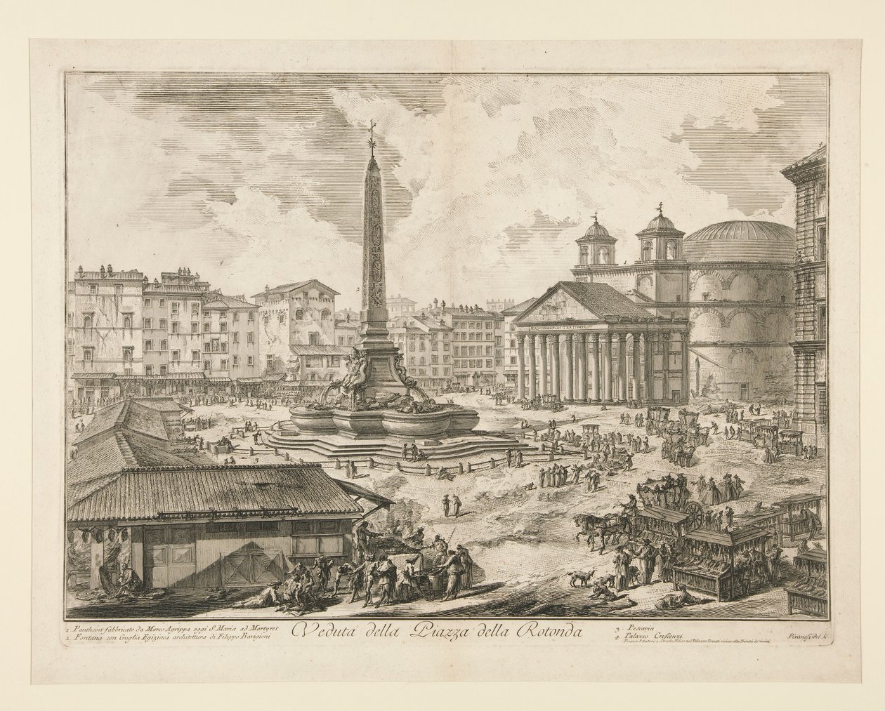 Vedute di RomaからのPiazza della Rotondaの眺め (Piazza della Rotondaの眺め) 作： ジョバンニ・バッティスタ・ピラネージ