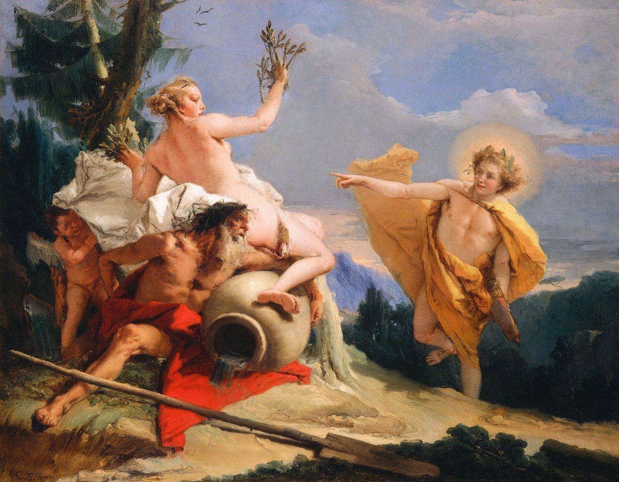 ダフネを追うアポロン、c. 17551760。