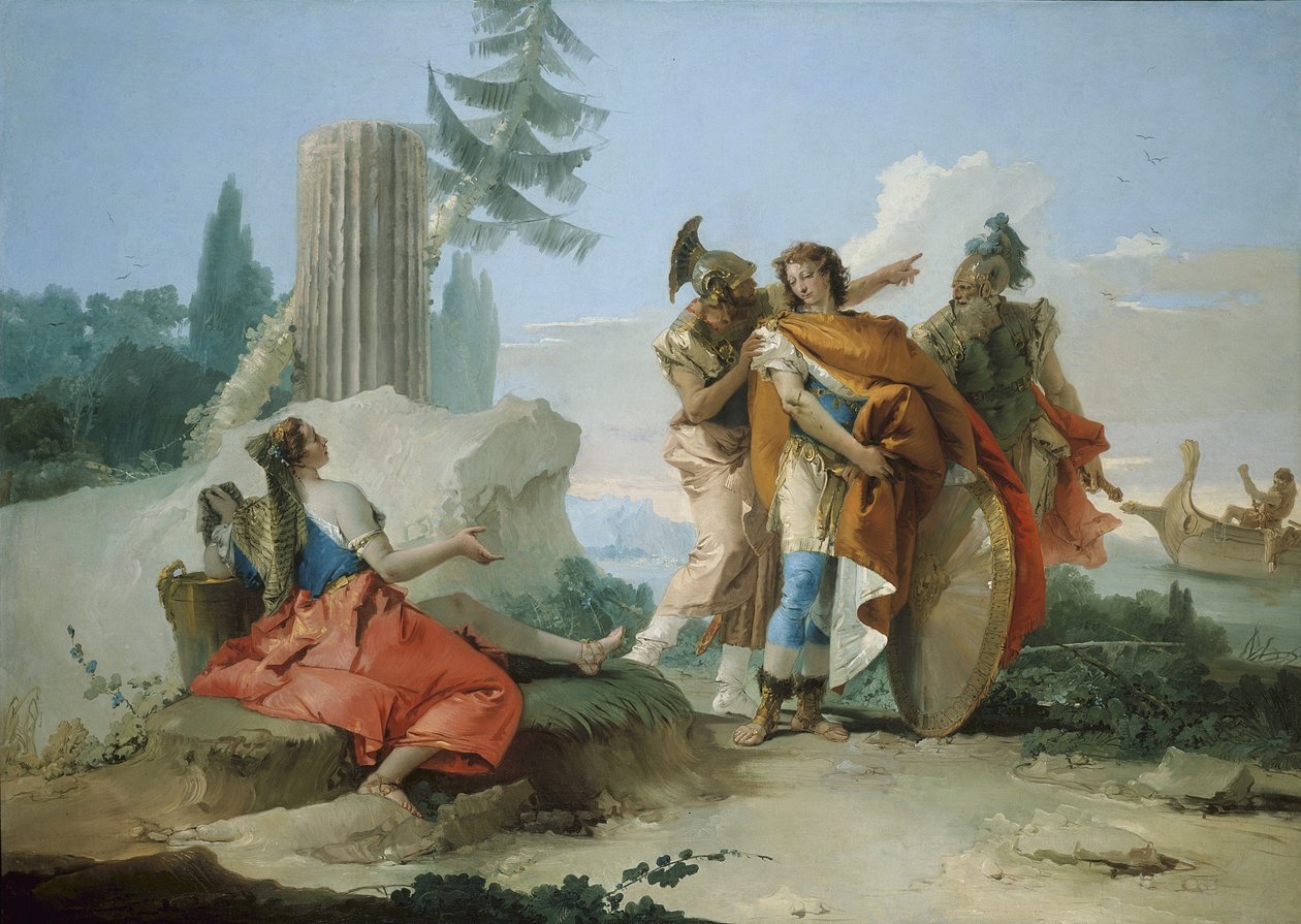 リナルドに捨てられたアルミダ、1742-45 作： ジョバンニ・バティスタ・ティエポロ