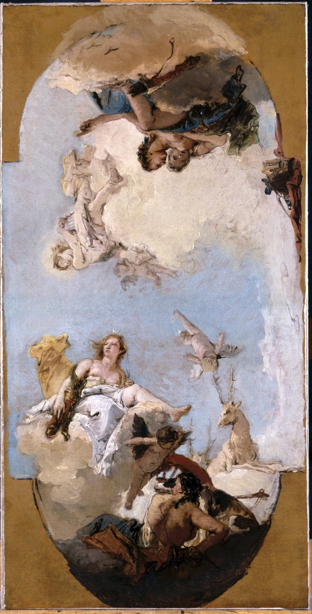 Diana, Apollo und Nymphen 作： ジョヴァンニ・バティスタ (1696 1770) ティエポロ