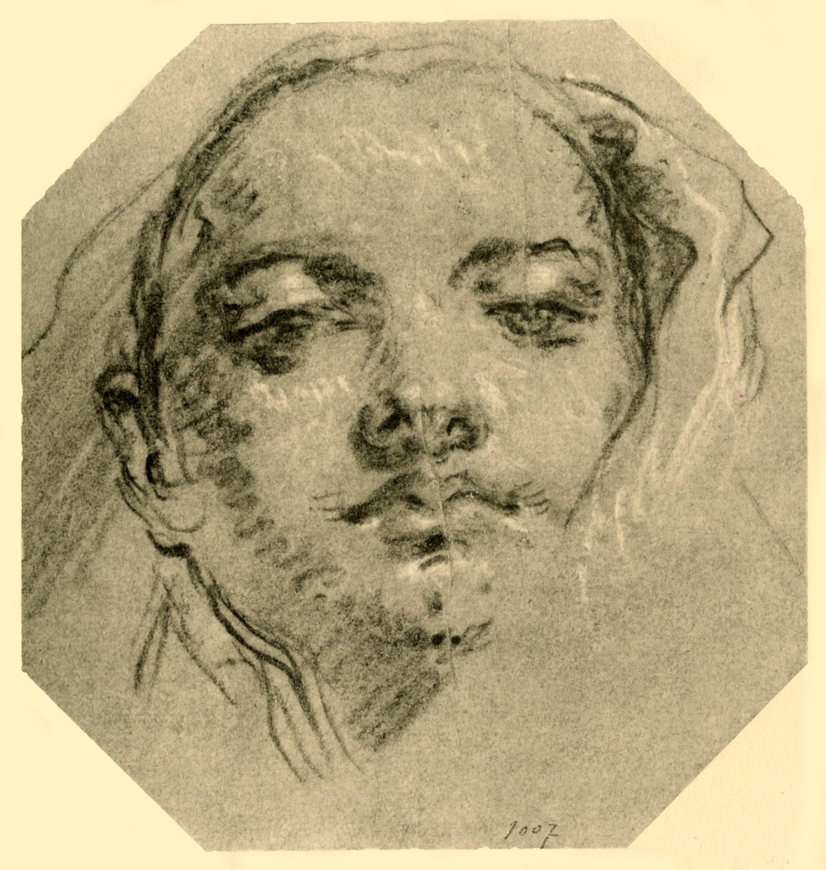 女性の頭、c1739-c1744、1928 作： ジョバンニ・バティスタ・ティエポロ