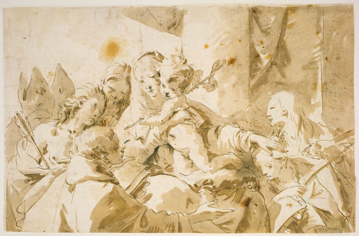 Madonna mit Kind und Heiligen 作： ジョヴァンニ・バティスタ (1696 1770) ティエポロ
