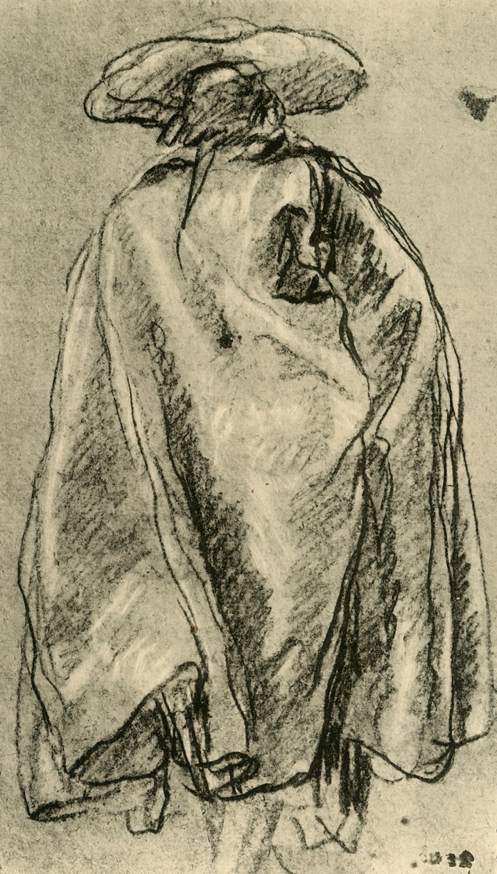 後ろから見たビッグマントの男、1752、1928 作： ジョバンニ・バティスタ・ティエポロ