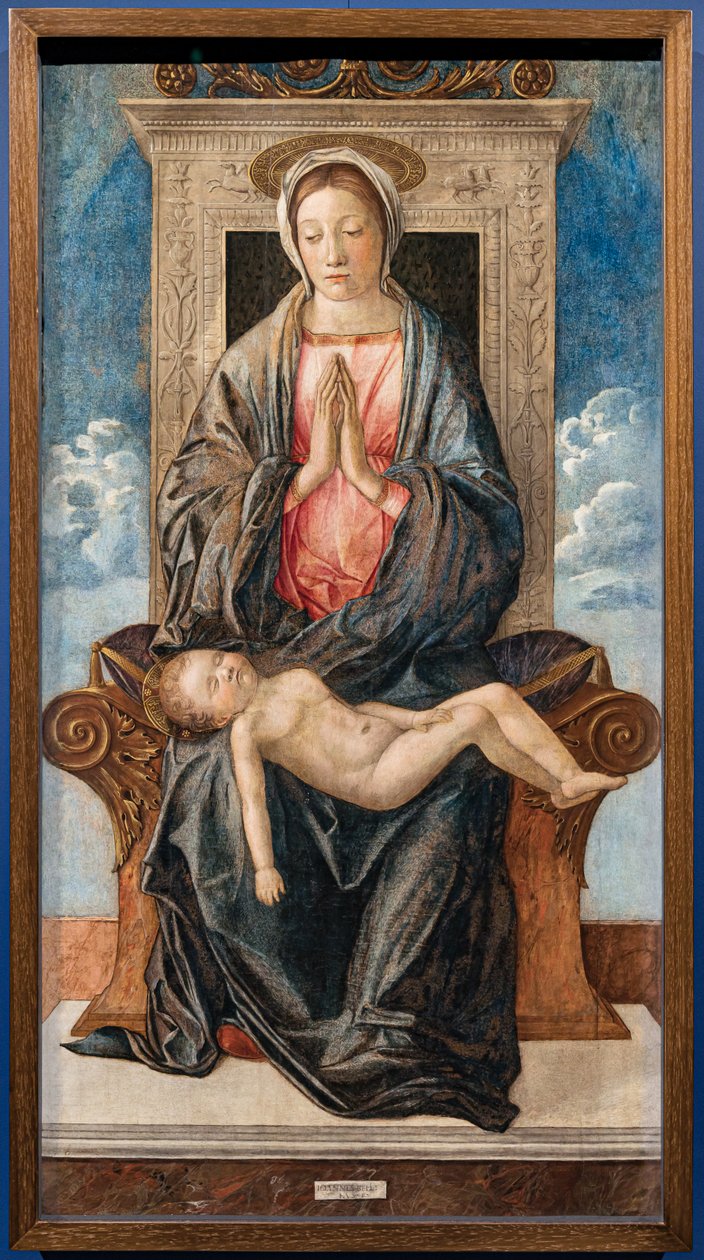 眠っている赤ちゃんと一緒のマドンナ、ジョヴァンニ・ベッリーニ作、1470年頃。 作： ジョバンニ・ベリーニ