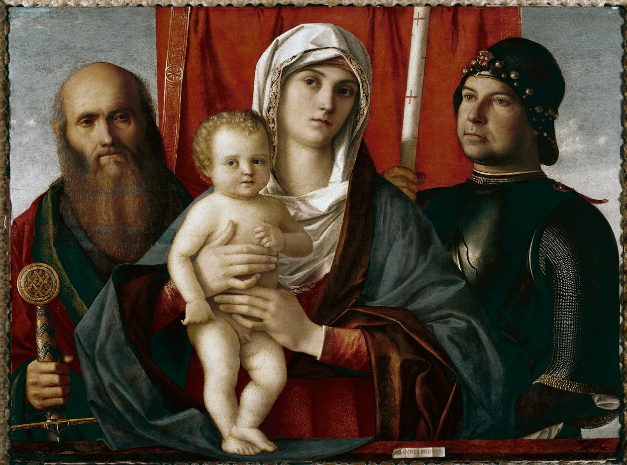 聖パウロと聖ジョージの間に子供を持つ聖母Giovanni Bellini dit il Giambellinoによる絵画 作： ジョバンニ・ベリーニ