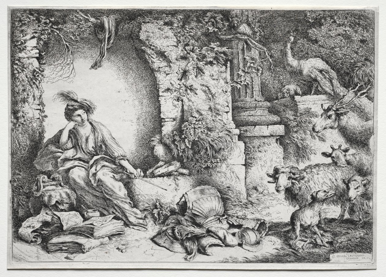 ラメランコリー、c。 1660-1665。 作： ジョバンニベネデットカスティリオーネ