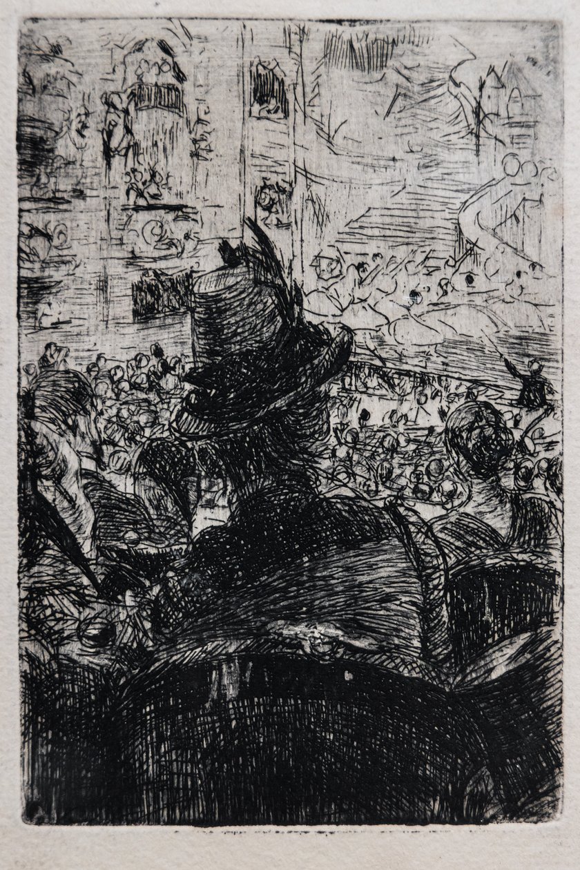 パリのオペラ座で、1880年頃（紙にストライプ） 作： ジョバンニ・ボルディーニ