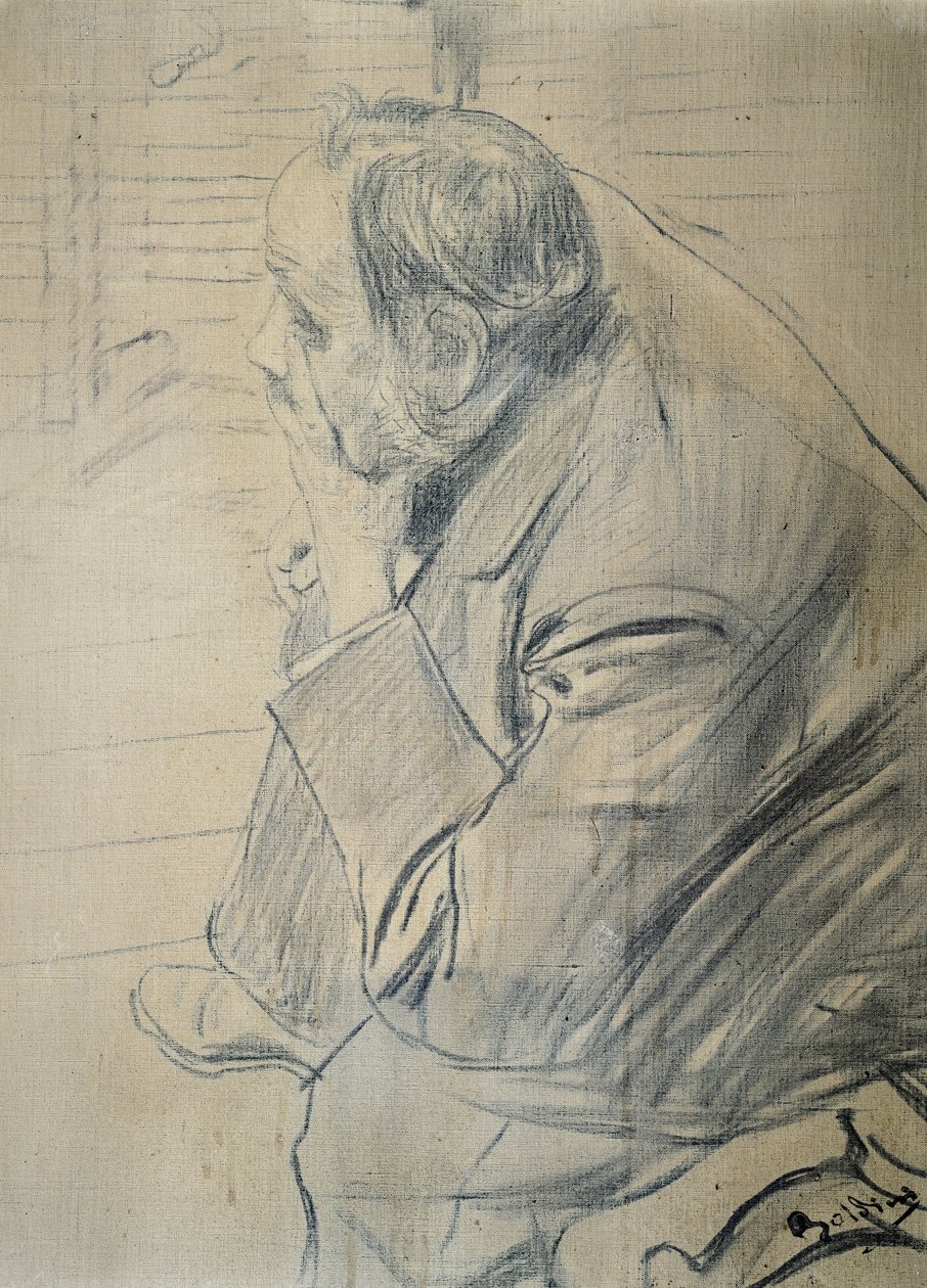 ジョヴァンニ・ボルディーニ（1842-1931）によるエドガー・ドガの肖像 木炭・キャンバス 605x46cm 1885年頃 作： ジョバンニ・ボルディーニ