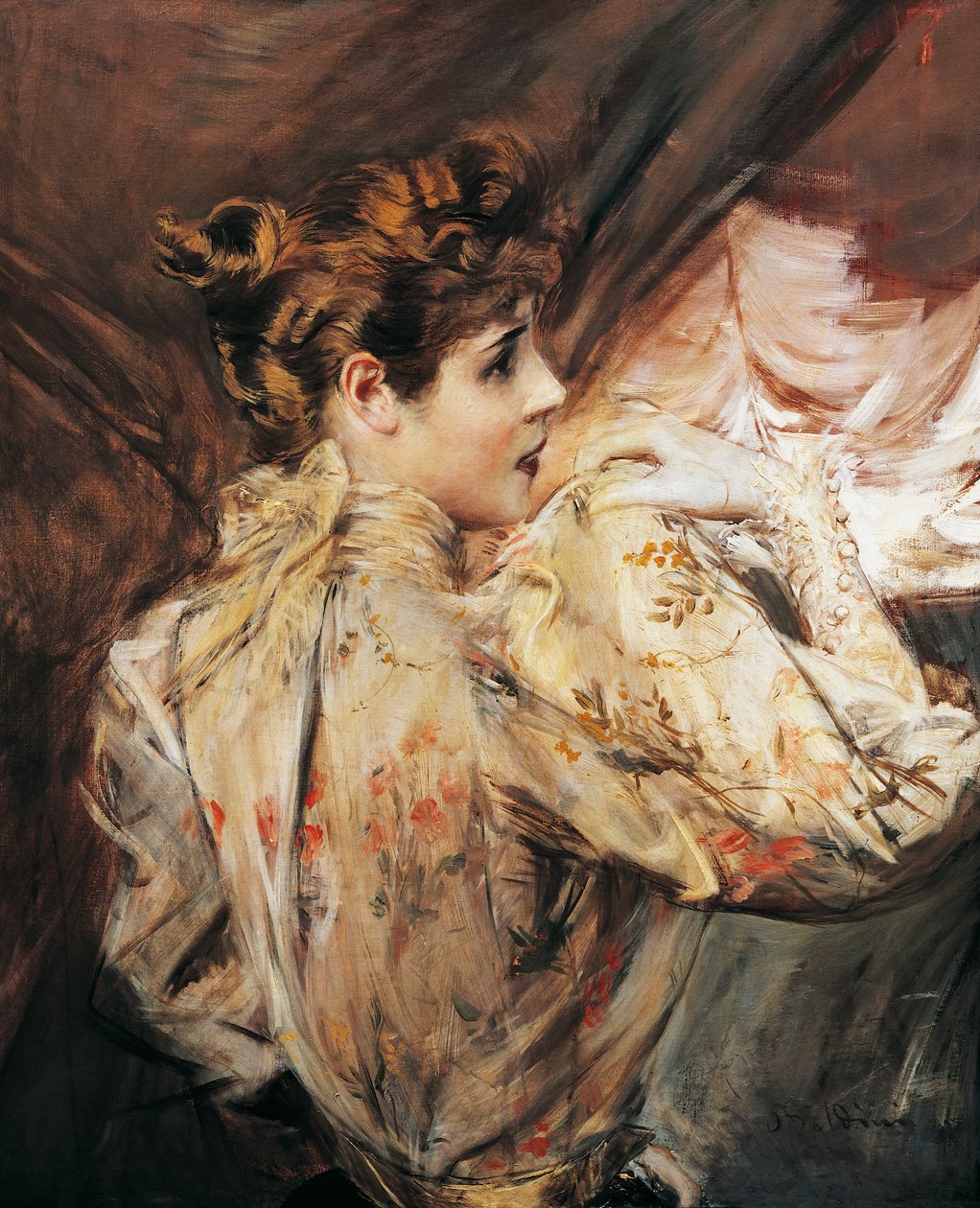 イタリアの女優、エレオノーラ・ドゥーゼ（ヴィジェヴァーノ1858-ピッツバーグ1924）の肖像、ジョヴァンニ・ボルディーニ（1842-1931）の絵画 作： ジョバンニ・ボルディーニ