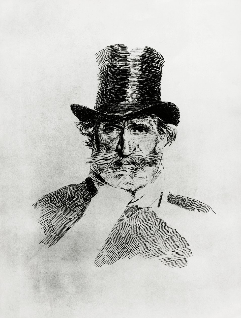 イタリアの作曲家ジュゼッペ・ヴェルディ（1813-1901）の肖像画、ジョヴァンニ・ボルディーニ（1842-1931）の絵 作： ジョバンニ・ボルディーニ